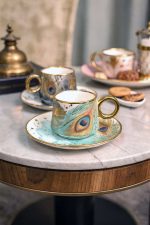 فنجان قهوه طرح طاووس کد 0128 - Image 3
