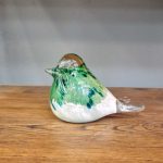 دکوری پرنده کریستالی سایز کوچک رنگ سبز